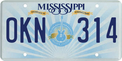 MS license plate OKN314