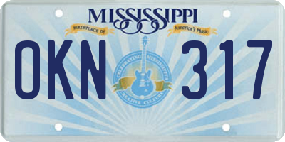 MS license plate OKN317