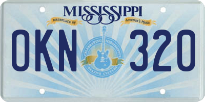 MS license plate OKN320