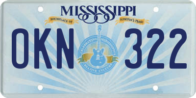 MS license plate OKN322