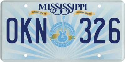 MS license plate OKN326