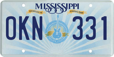 MS license plate OKN331