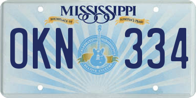 MS license plate OKN334