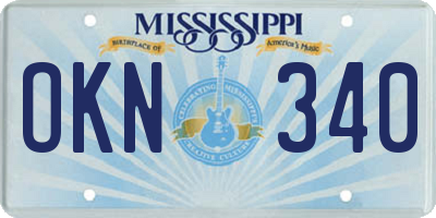 MS license plate OKN340