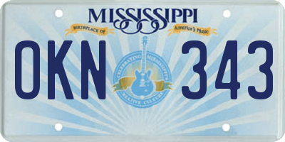 MS license plate OKN343