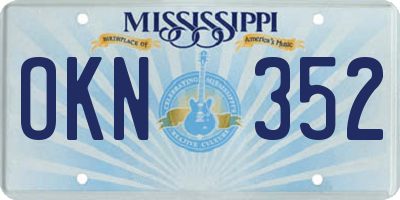 MS license plate OKN352