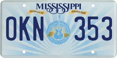 MS license plate OKN353