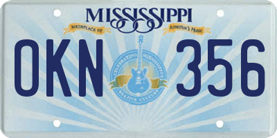 MS license plate OKN356