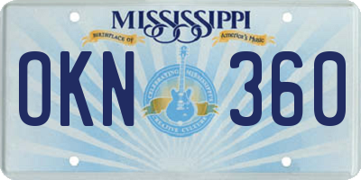 MS license plate OKN360