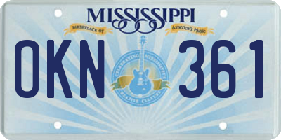 MS license plate OKN361