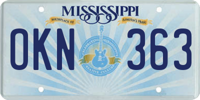 MS license plate OKN363