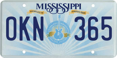 MS license plate OKN365
