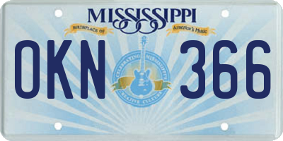 MS license plate OKN366