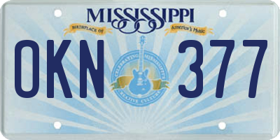 MS license plate OKN377