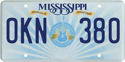MS license plate OKN380