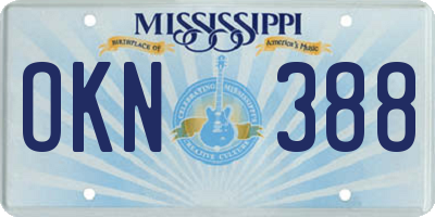 MS license plate OKN388