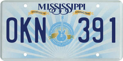 MS license plate OKN391
