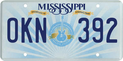 MS license plate OKN392