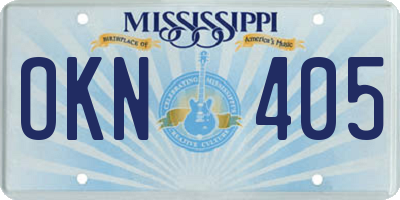 MS license plate OKN405