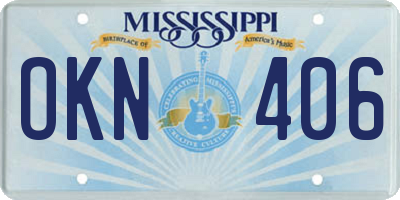 MS license plate OKN406
