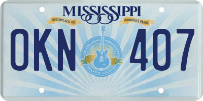 MS license plate OKN407