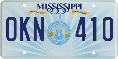 MS license plate OKN410