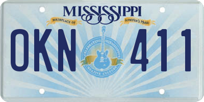 MS license plate OKN411