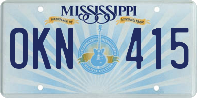 MS license plate OKN415