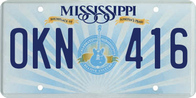 MS license plate OKN416