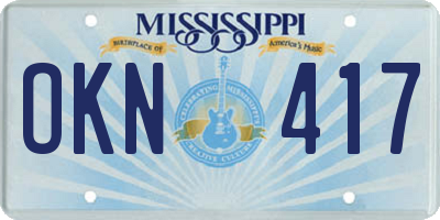 MS license plate OKN417