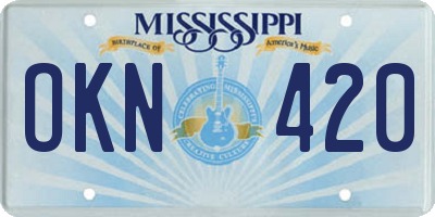 MS license plate OKN420