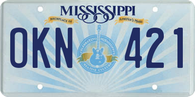 MS license plate OKN421