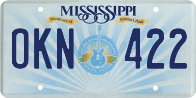 MS license plate OKN422