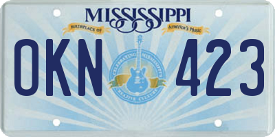 MS license plate OKN423