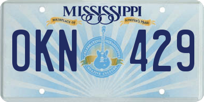 MS license plate OKN429