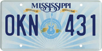 MS license plate OKN431