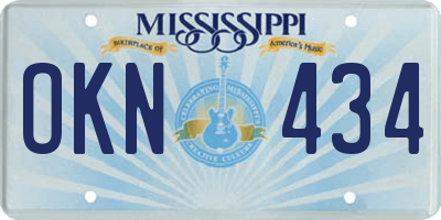 MS license plate OKN434