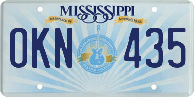 MS license plate OKN435