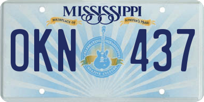 MS license plate OKN437