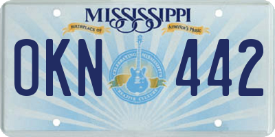 MS license plate OKN442