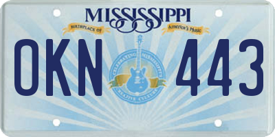 MS license plate OKN443