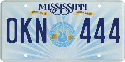 MS license plate OKN444