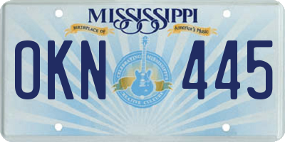 MS license plate OKN445