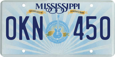 MS license plate OKN450