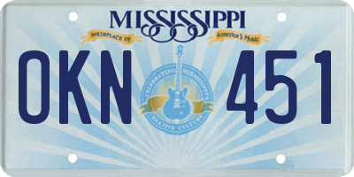 MS license plate OKN451