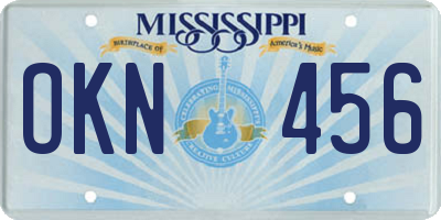 MS license plate OKN456