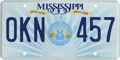 MS license plate OKN457