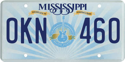 MS license plate OKN460