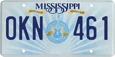MS license plate OKN461