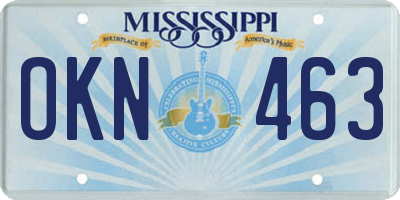 MS license plate OKN463